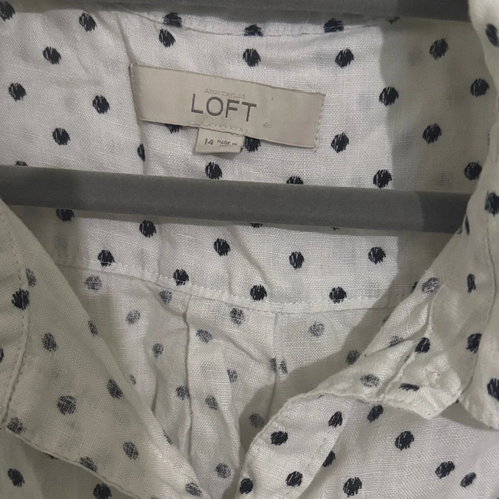 LOFT Linen Polka Dot Sleeveless Dress - Picture 5 of 6